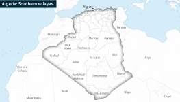 The map shows Algeria's provinces as they stand today