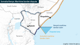 Maritime border dispute and competing claims between Somalia and Kenya