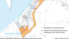 The map shows details of border crossings into Rafah