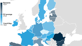 Share of population at risk of poverty or social exclusion in the EU