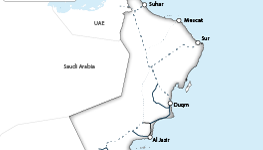 Oman's proposed green hydrogen pipeline network and green hydrogen hubs