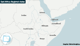 Map showing selected states in the East Africa and North Africa regions