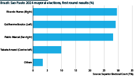 Brazil: Sao Paulo mayoral election first-round results (%)